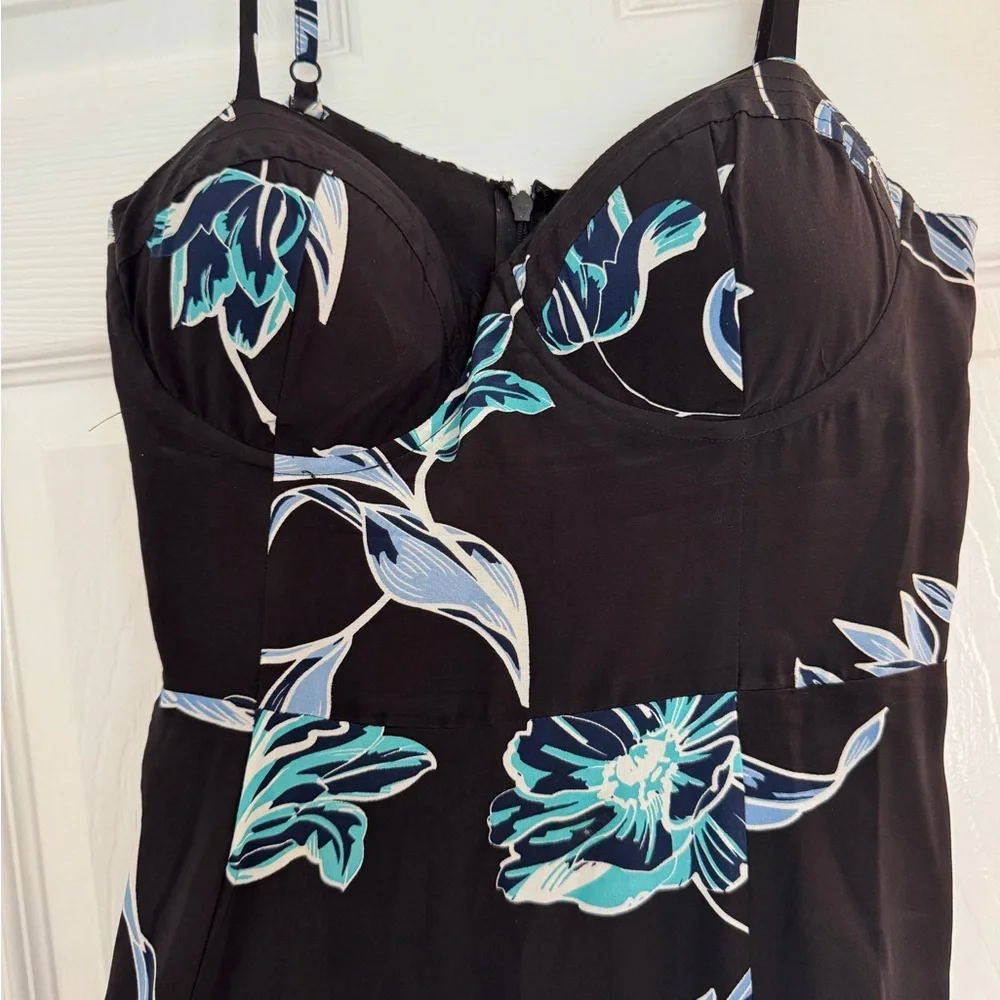 Yumi Kim Silk Bustier Maxi Dress with Blue Floral Design - Picture 5 of 8